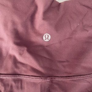 Lululemon Wunder Under super high rise 28” leggins size 14 Maroon